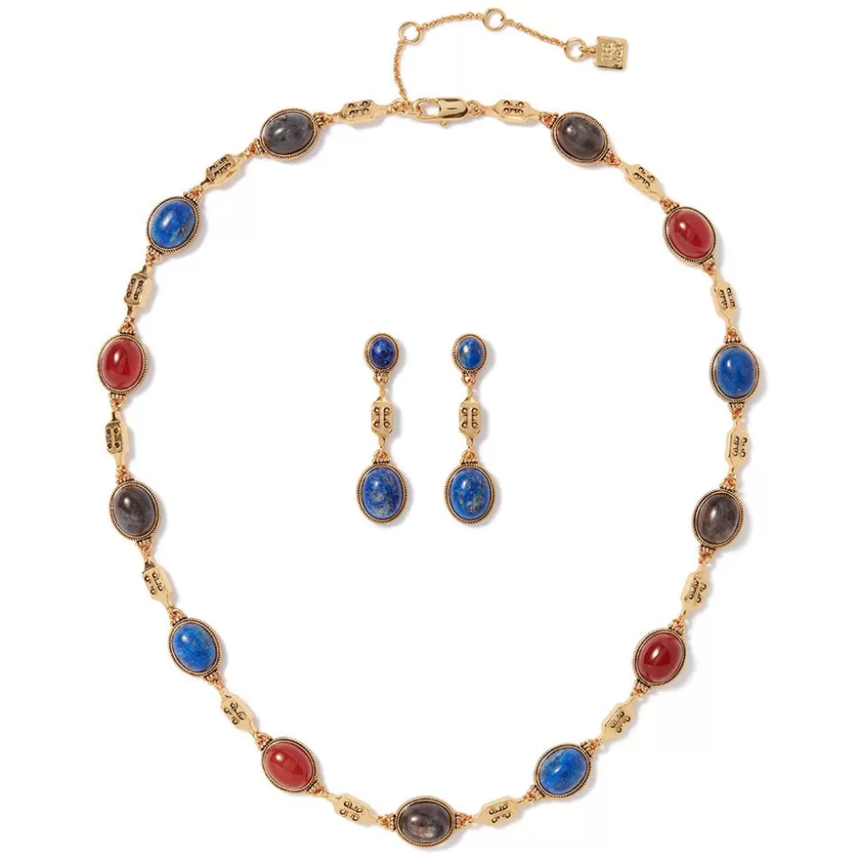 Jewelry Sets*The Met Store Ancient Gems Multistone Statement Necklace and Triple-Drop Lapis Earrings Set