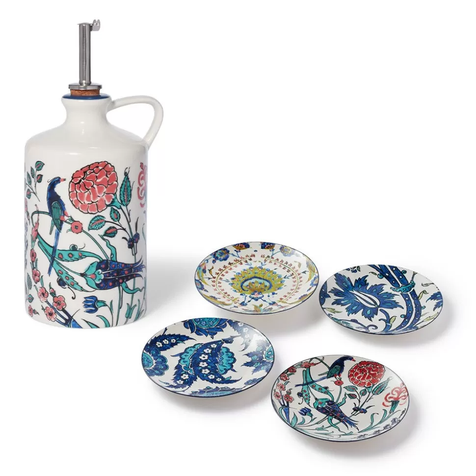 Tableware*The Met Store Iznik Garden Oil Cruet and Dipping Bowl Set