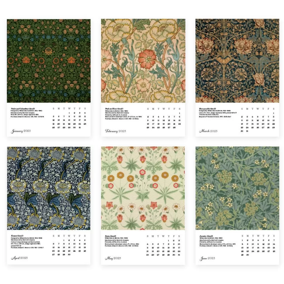 Calendars*The Met Store William Morris Plexiglass Calendar Refill 2025